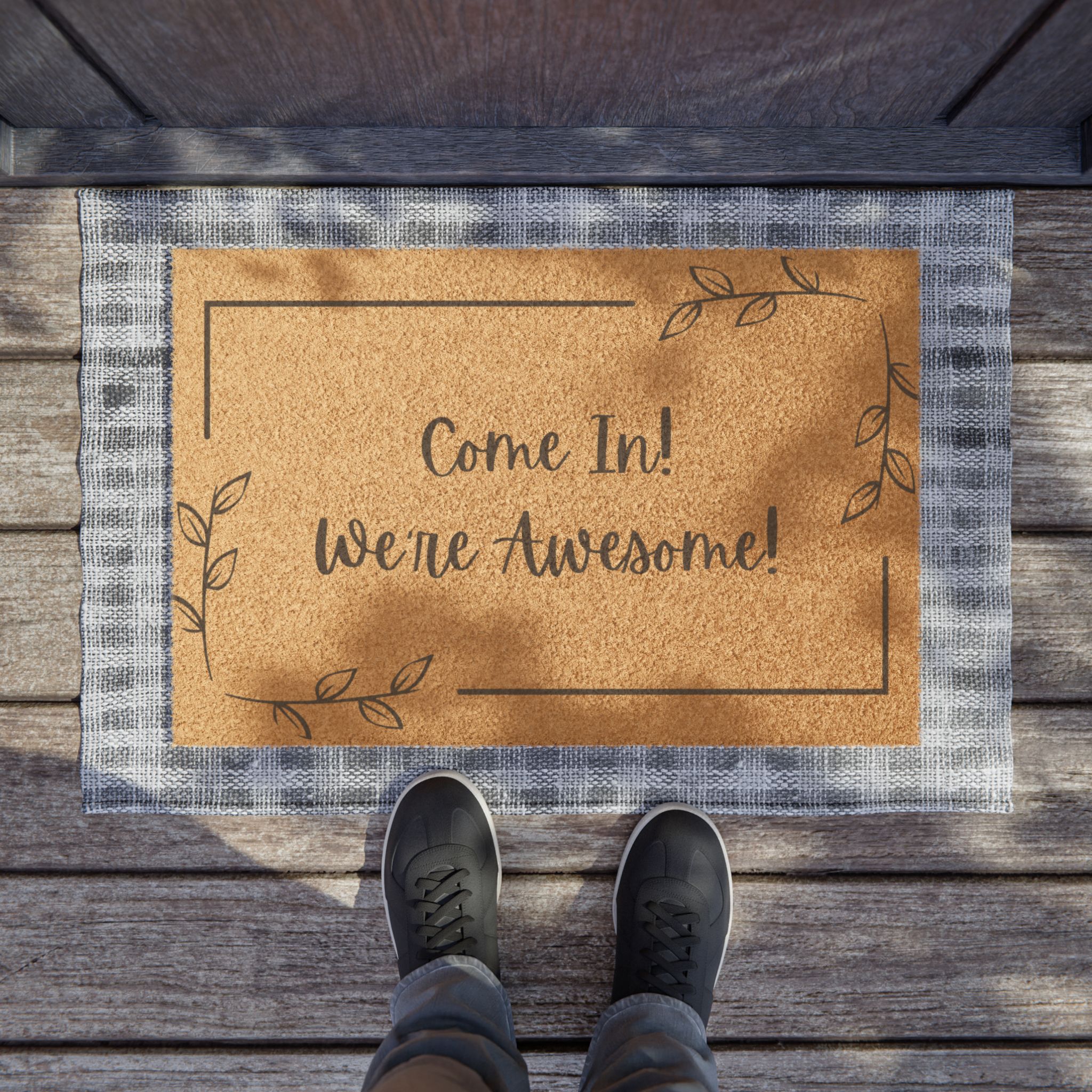 Fun Welcome Mat - "Come In! We're Awesome!" - Cozy Home Decor - Image 3